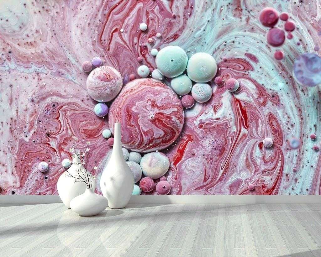 Фотообои в интерьере красочные пузыри  9-1409 фото