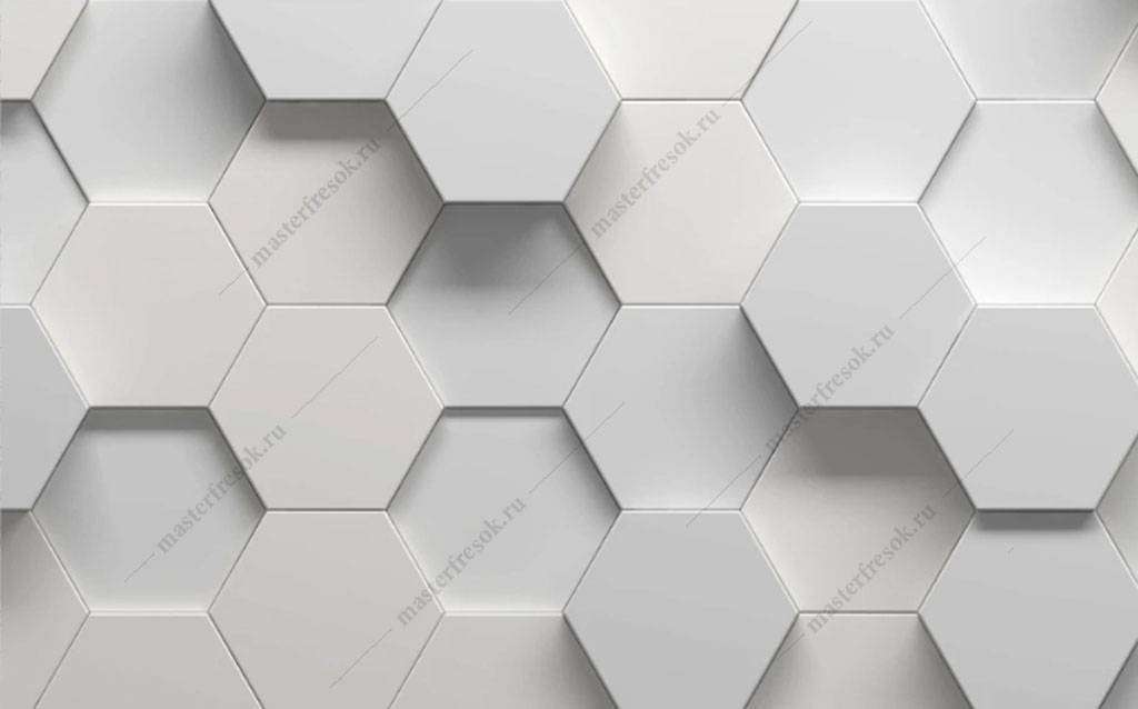 Фотообои в интерьере шестиугольники  15-824 фото