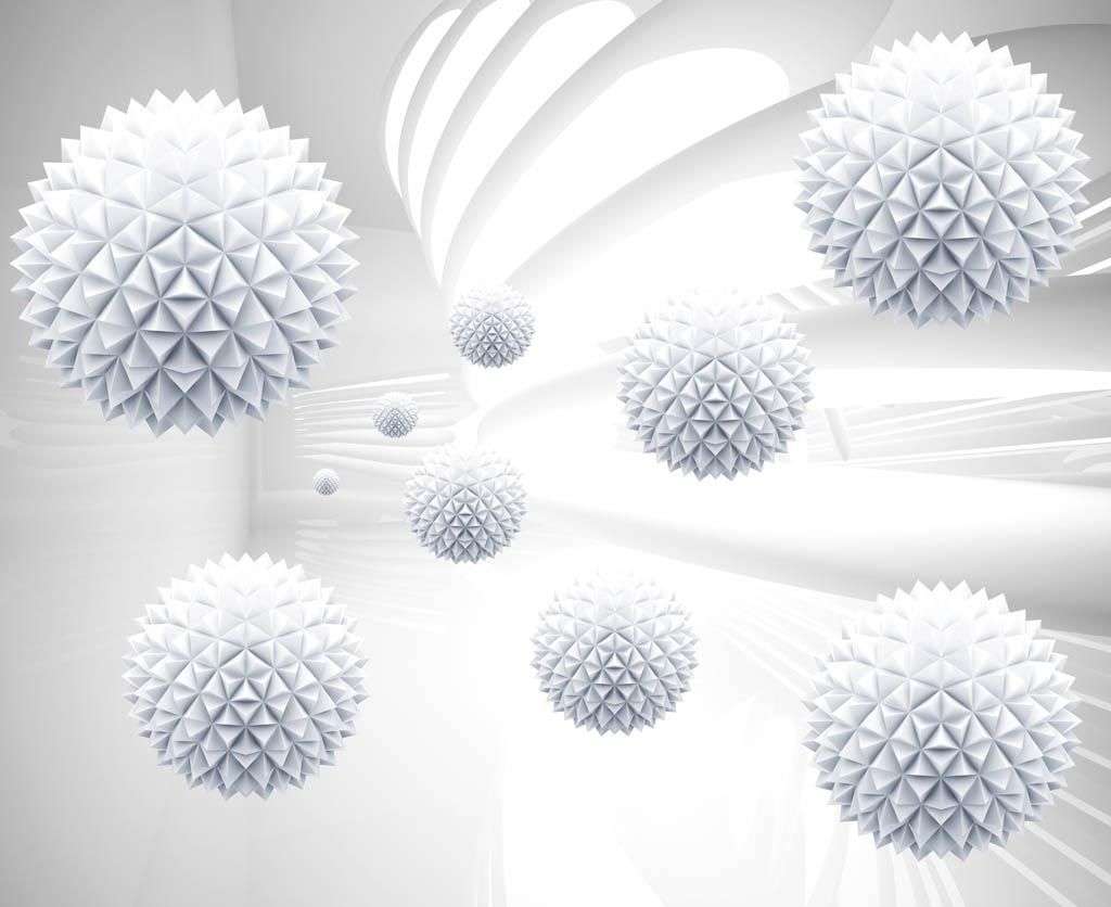 Фотообои в интерьере колючие сферы  14-295 фото