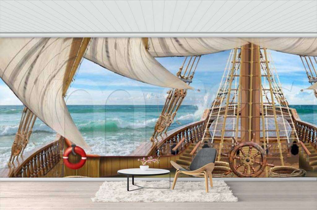 Фотообои Корабль в море  7-906