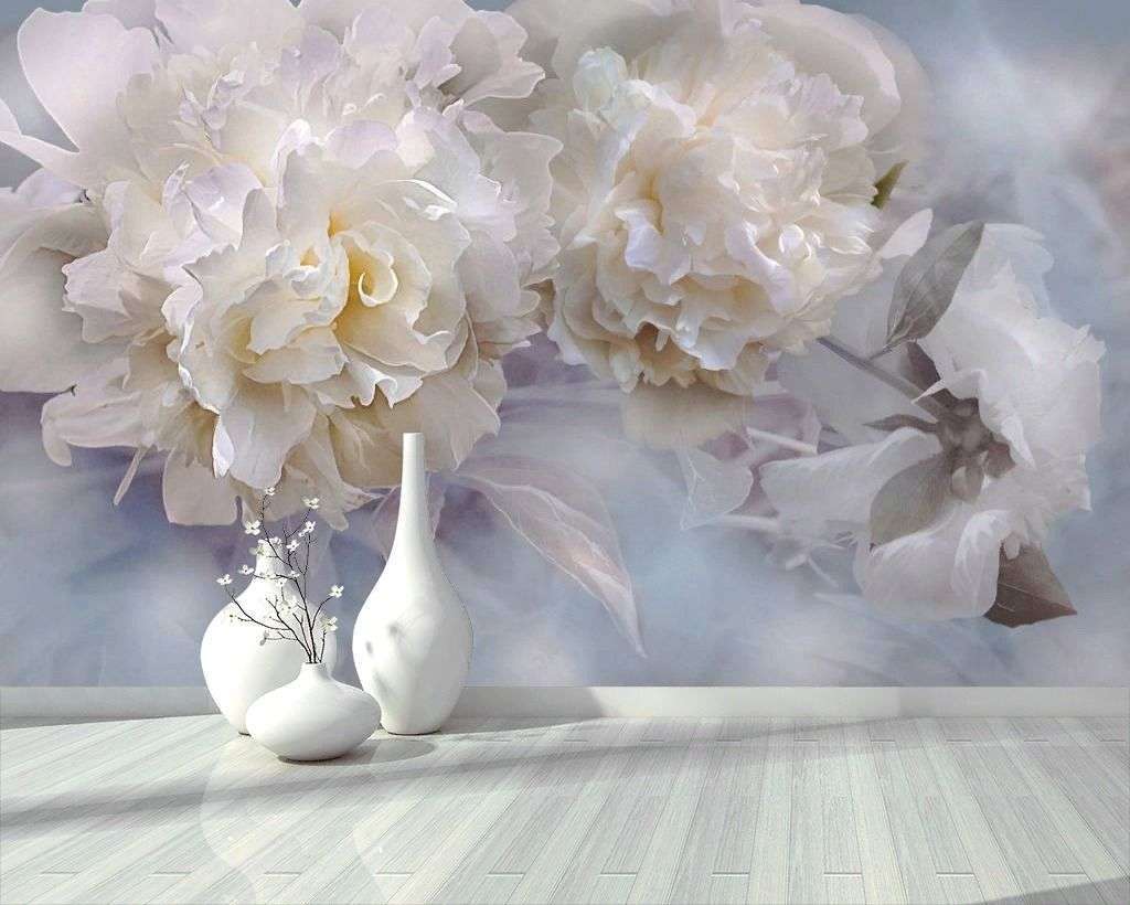 Фотообои в интерьере пион 3д  13-239 фото