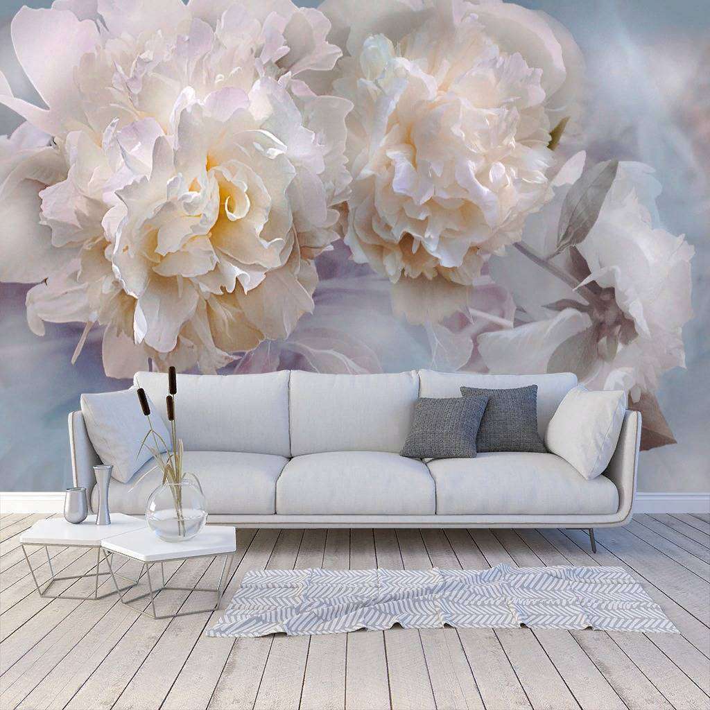Фотообои в интерьере пион 3д  13-239 фото