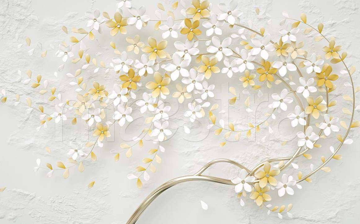 Фотообои в интерьере 3д светлый фон  15-034 фото