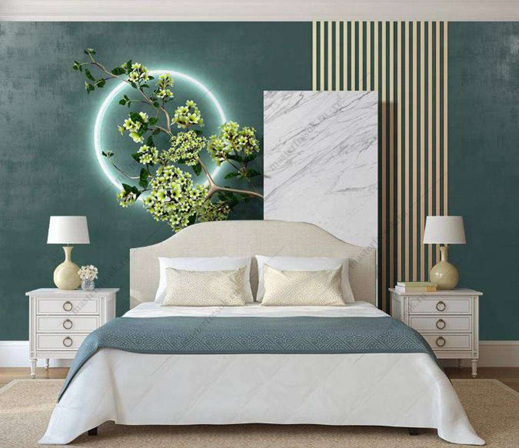 Фотообои в интерьере горящий круг  16-067 фото