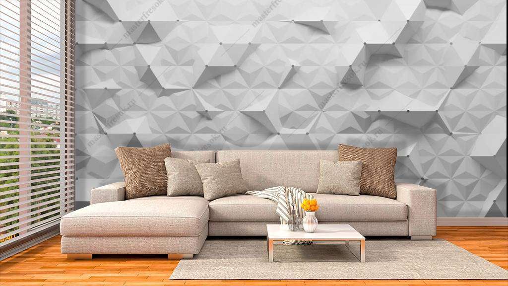 Фотообои в интерьере 3д объемные соты  10-815 фото