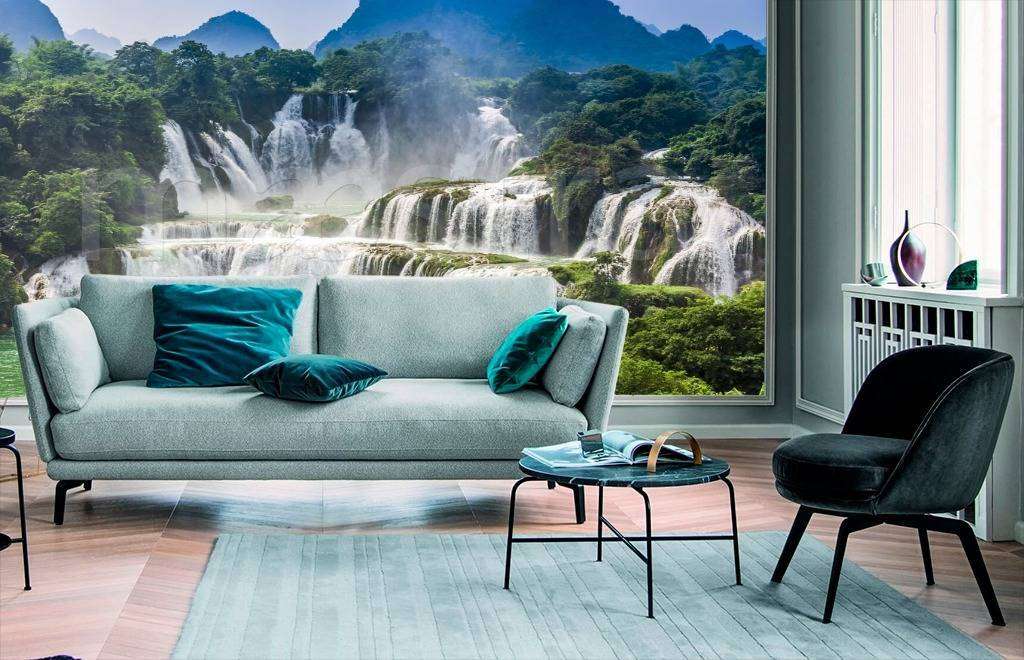 Фотообои в интерьере водопад в национальном парке хорватии  9-869 фото
