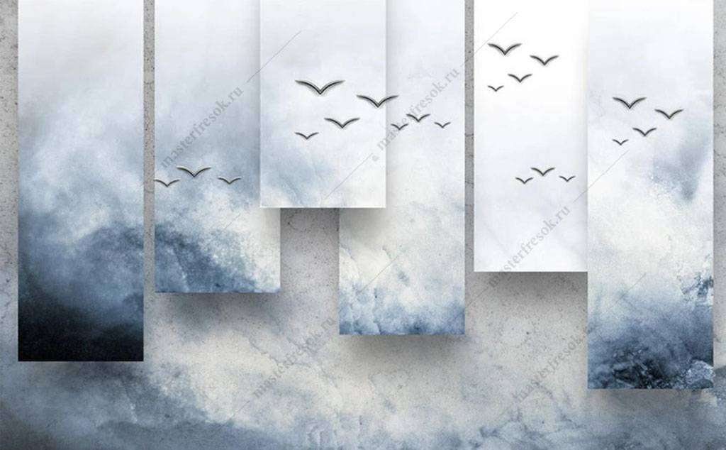 Фотообои в интерьере геомерия-картина  16-132 фото