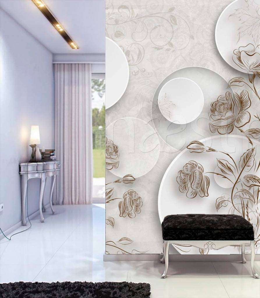 Фотообои 3d цветы с шарами  7-832