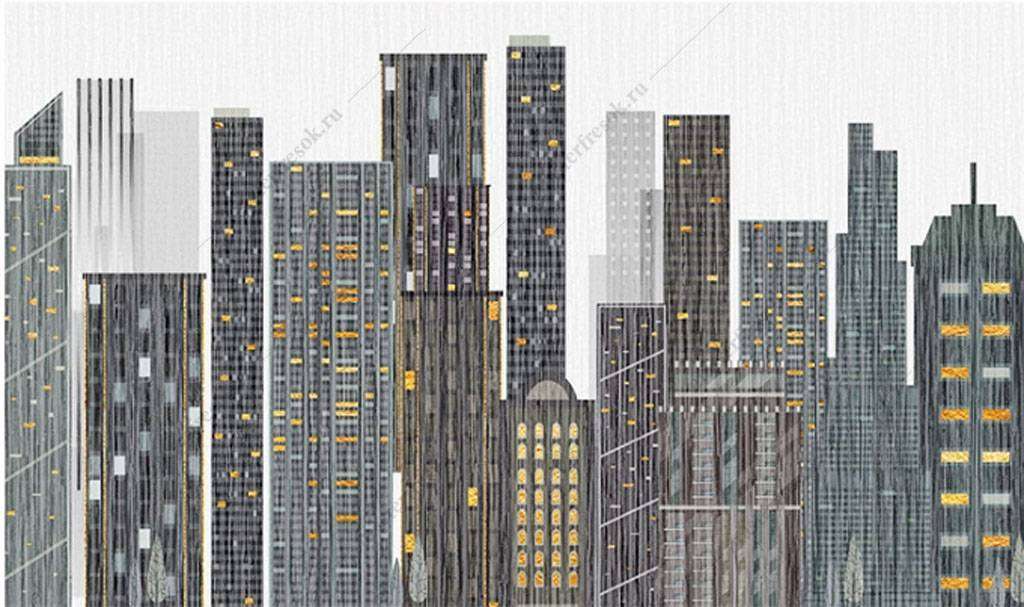 Фотообои в интерьере город в ночи  15-853 фото