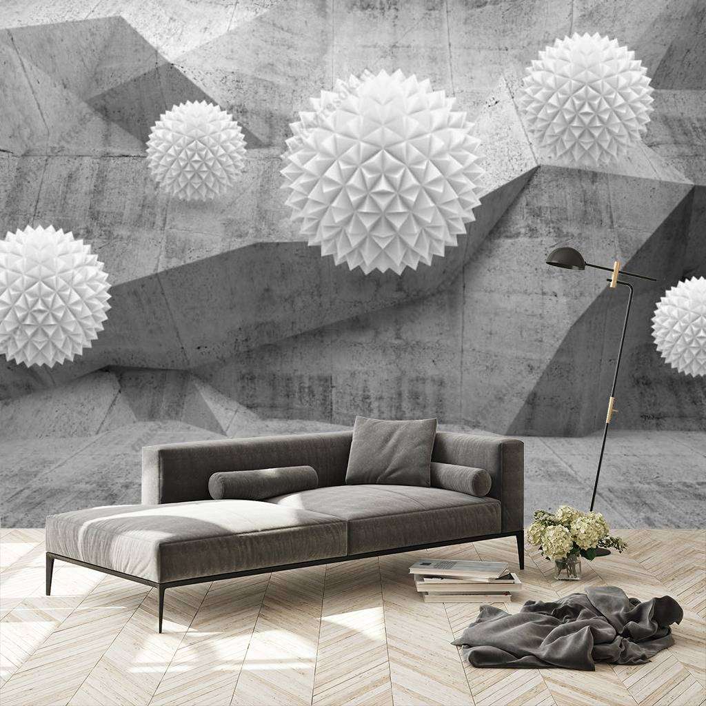 Фотообои 3д шары в серой сфере  10-793