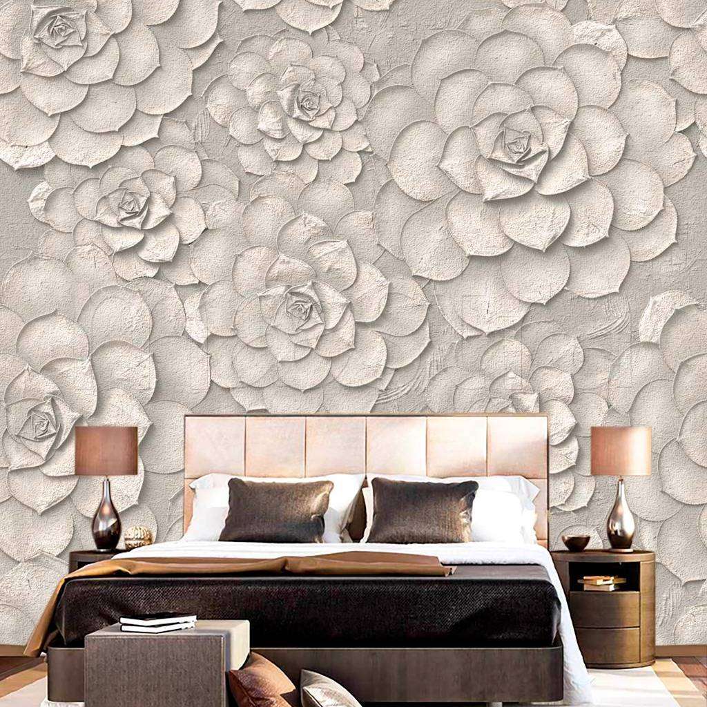 Фотообои 3д розы из лепнины  10-474