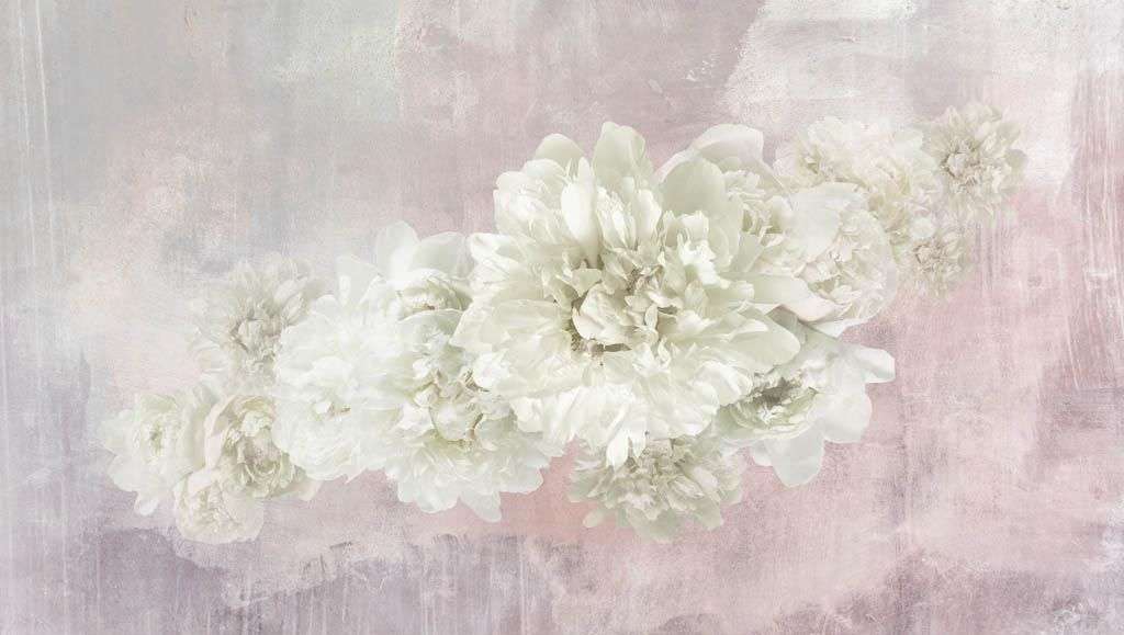 Фотообои в интерьере пионы айвори  14-127 фото