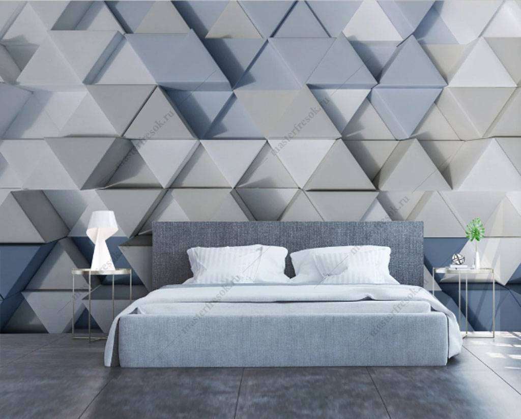 Фотообои в интерьере мозаика из треугольников  15-812 фото