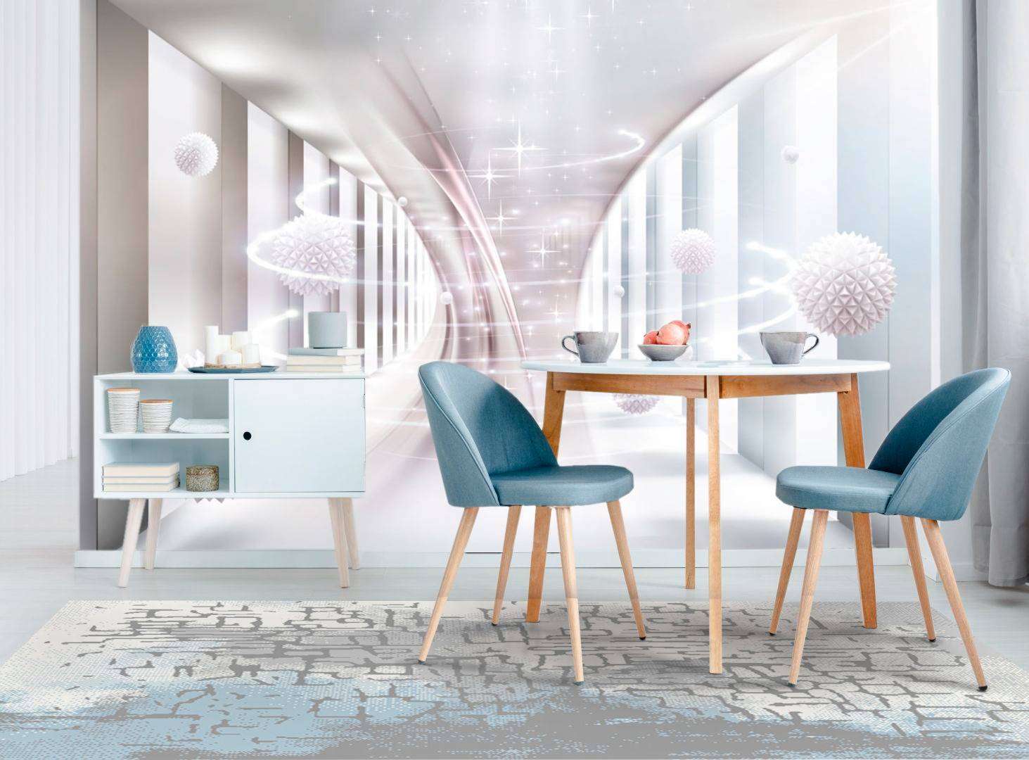 Фотообои в интерьере 3d летающий шар  10-613 фото