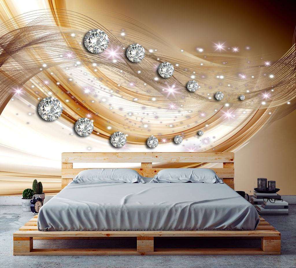 Фотообои в интерьере волна из нитей  10-601 фото