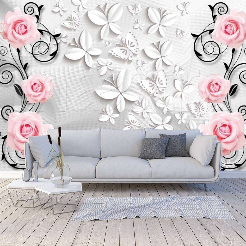 Фотообои Нежные розы на ткани  10-397