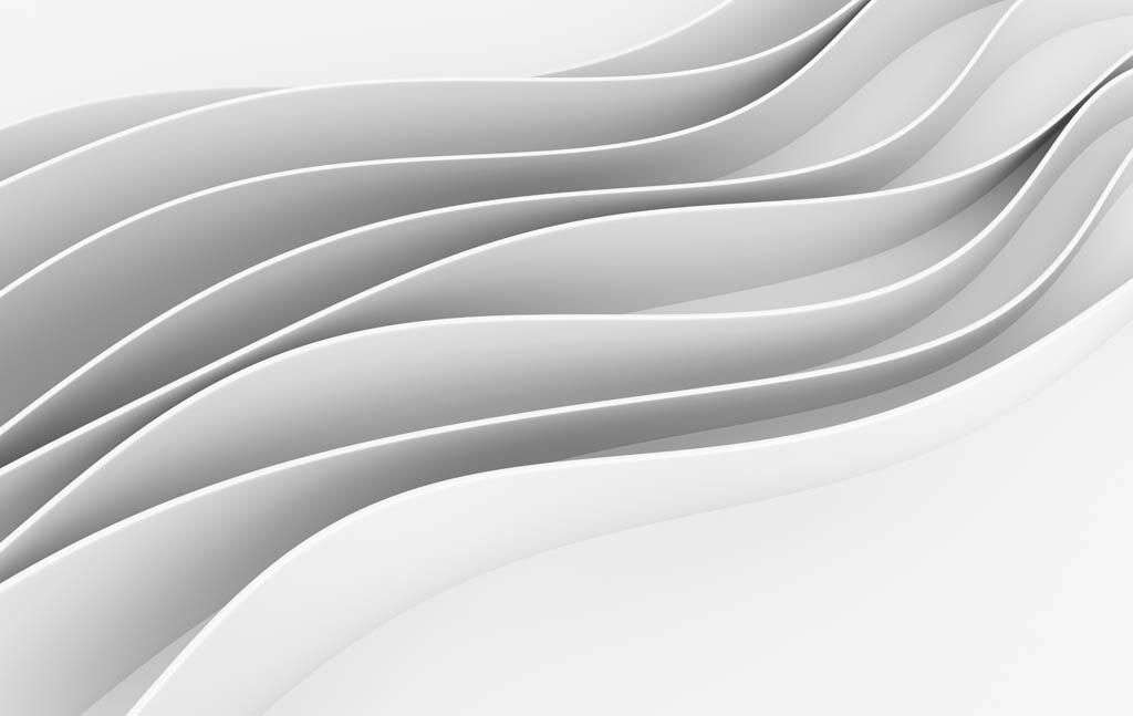 Фотообои в интерьере 3д белые плавные линии  10-788 фото