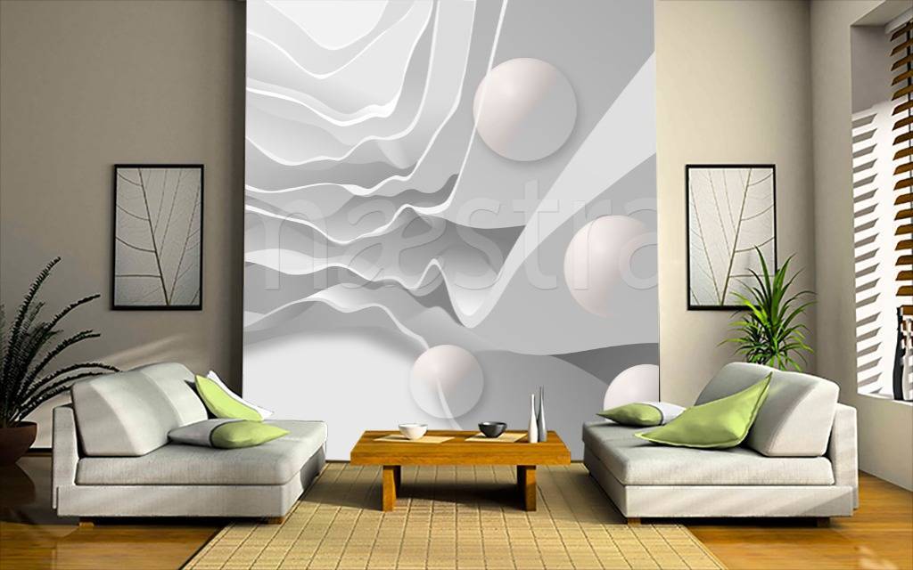 Фотообои 3д волна и шары  10-555