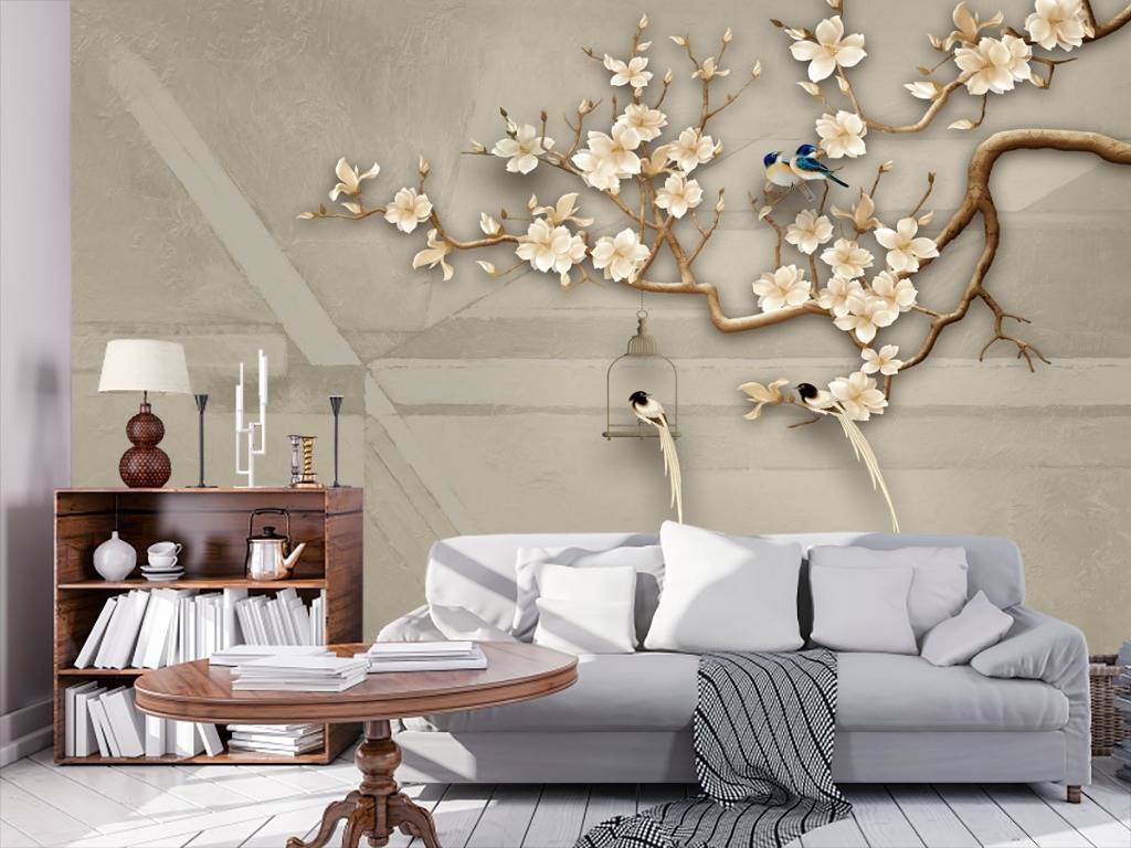 Фотообои Птички на ветке  10-610