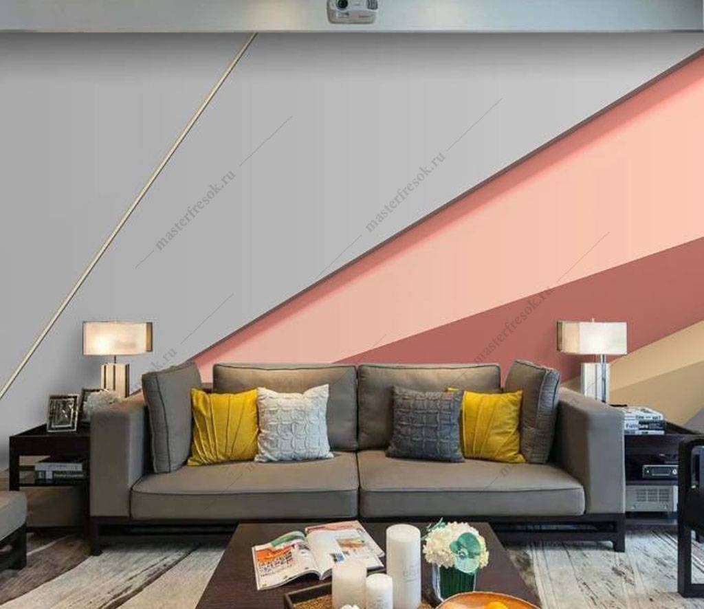 Фотообои в интерьере геометрические линии  16-080 фото