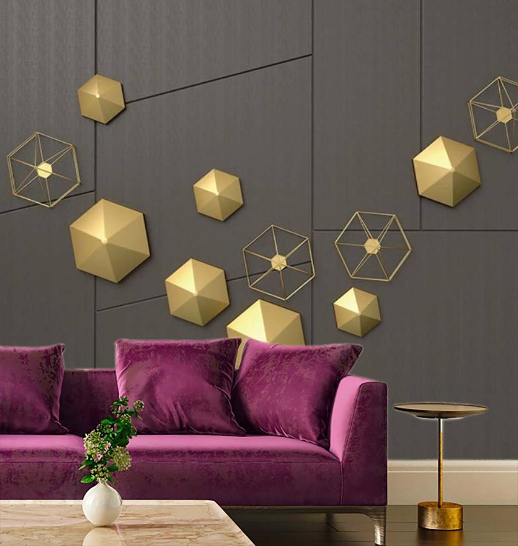 Фотообои 3д золотые фигуры  15-391