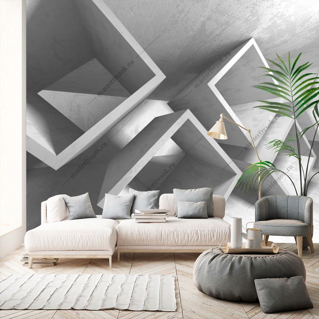 Фотообои 3д Абстракция бетонная архитектура  10-938