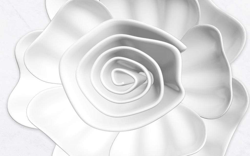 Фотообои в интерьере 3д цветок барельеф  10-673 фото