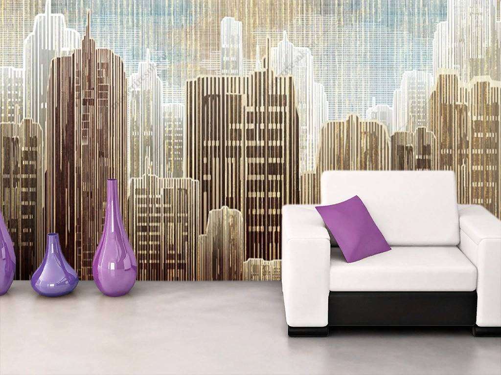 Фотообои в интерьере современный город  15-845 фото
