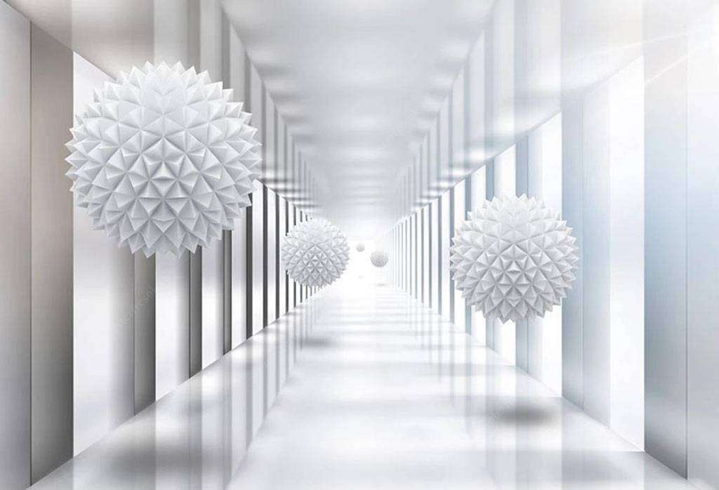 Фотообои в интерьере объемные шары  15-708 фото