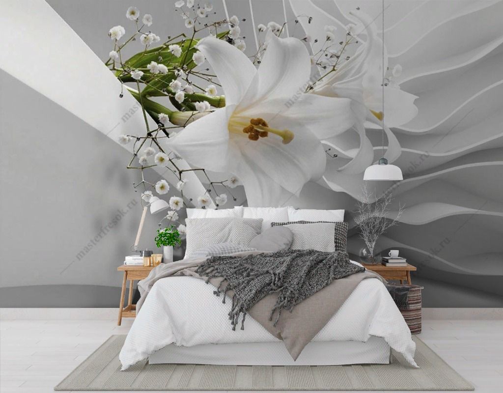 Фотообои Белые лилии 3D  10-983