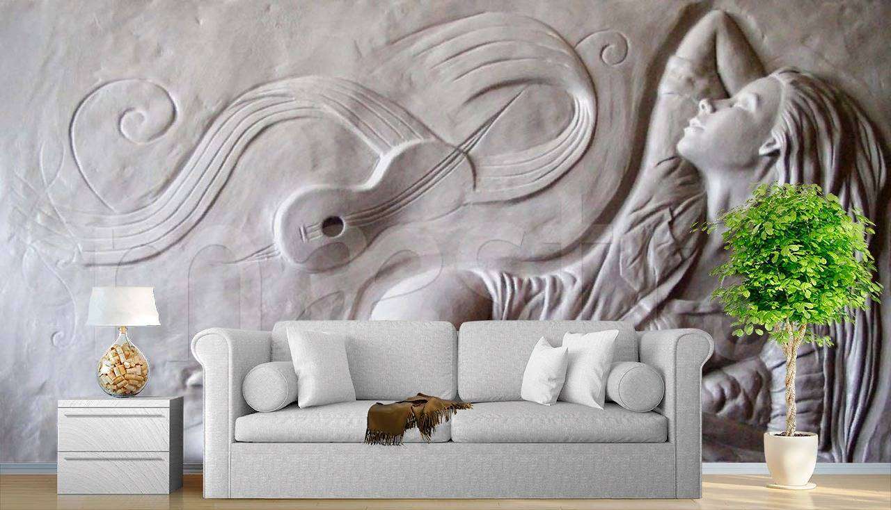 Фотообои в интерьере женщина 3д барельеф  7-803 фото