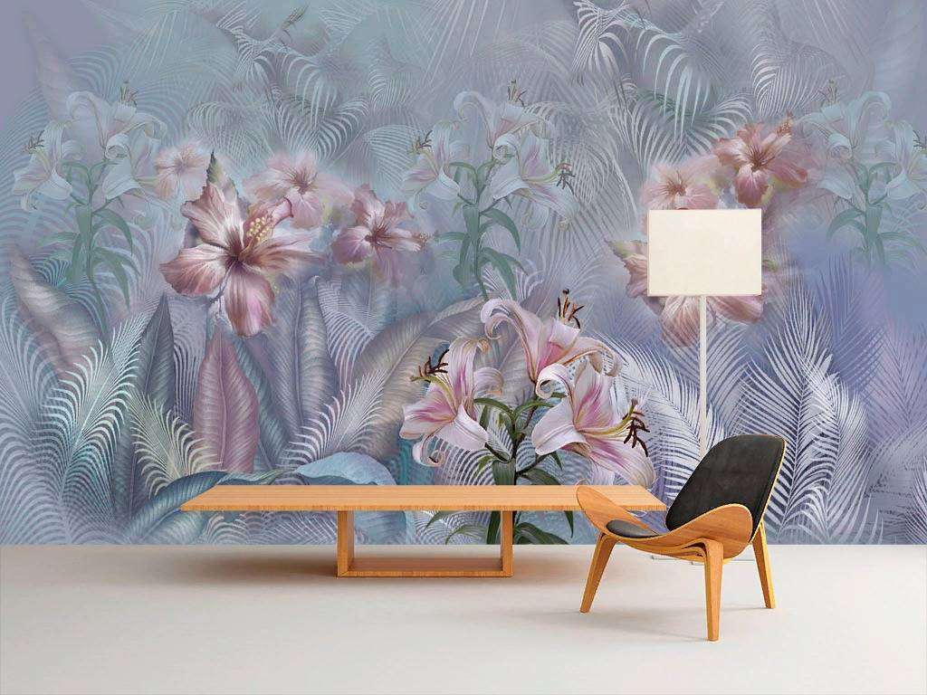 Фотообои в интерьере прекрасные лилии  13-298 фото