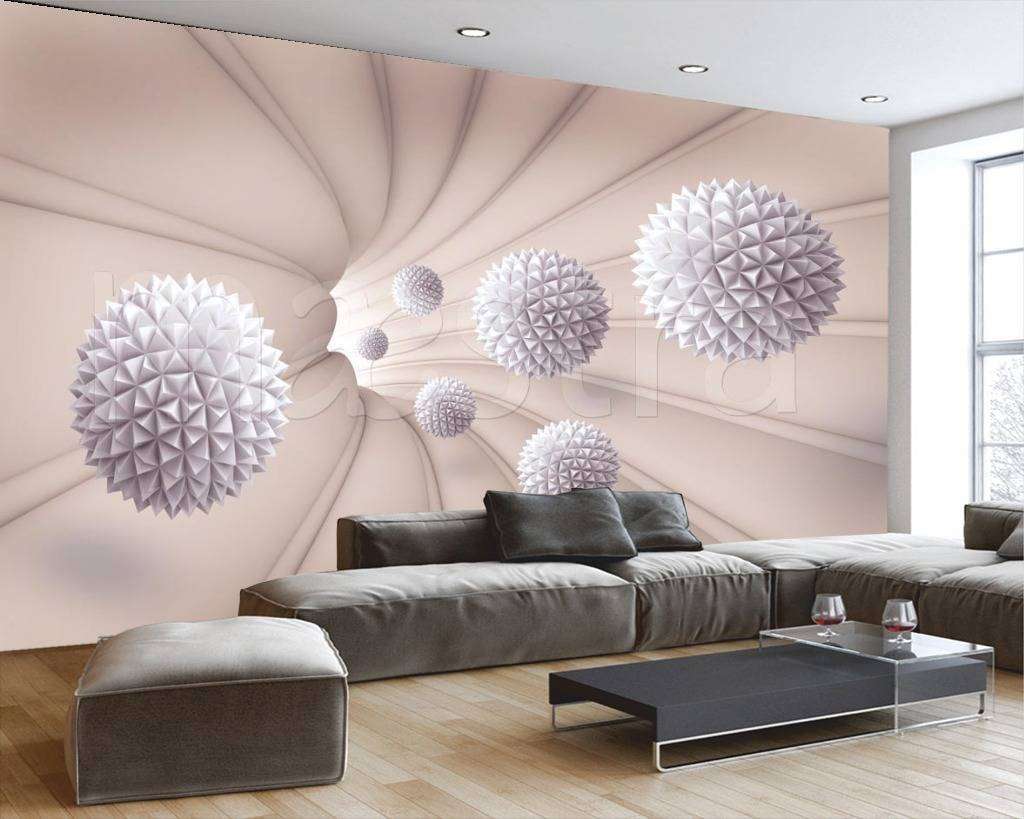 Фотообои 3д шары летящие в воронку  10-526