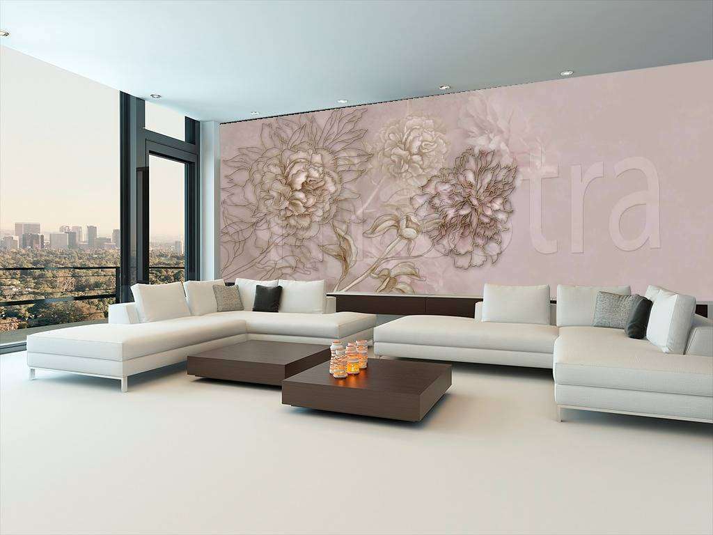 Фотообои Бесшовные обои на стену:  Нежные пионы. Артикул: 7-902  