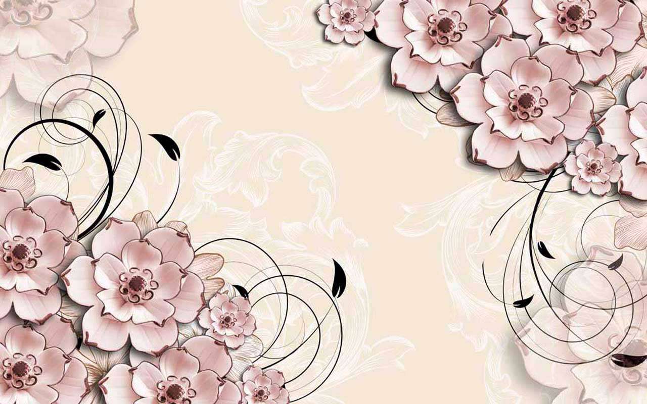 Фотообои в интерьере стереоскопические 3д цветы объемные  10-454 фото