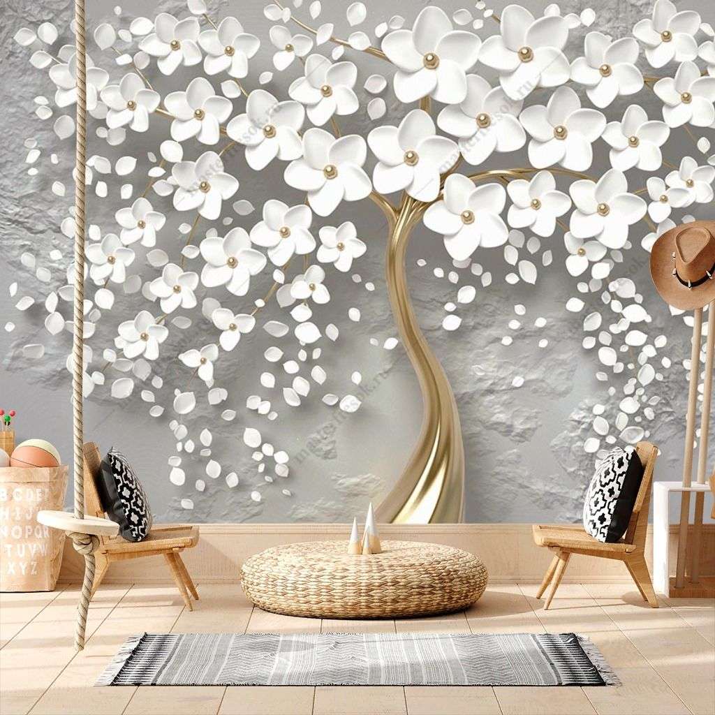 Фотообои в интерьере 3д дерево  10-887 фото