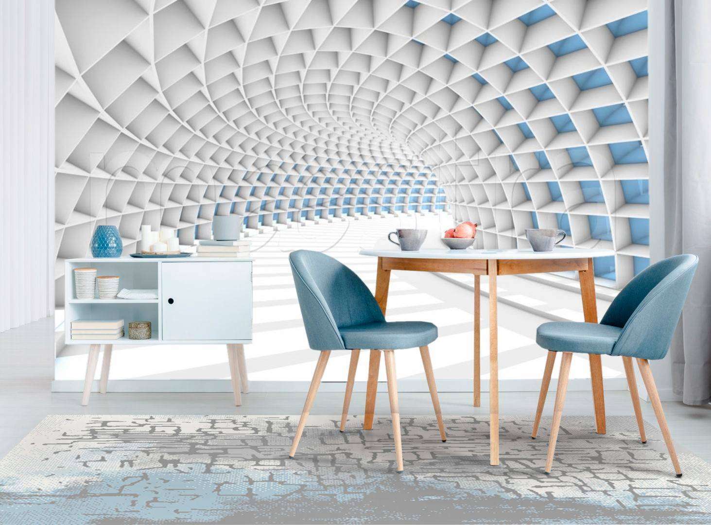 Фотообои в интерьере 3д арка в виде воронки  10-549 фото