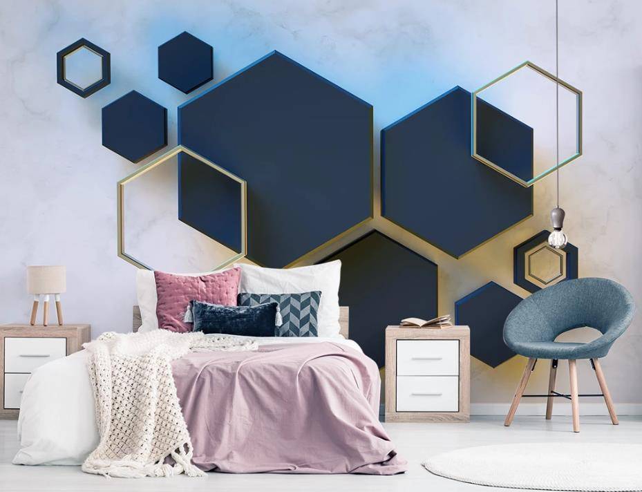 Фотообои Синие шестигранники  15-589