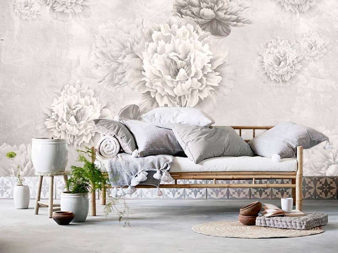 Фотообои Черно-белые пионы  7-971