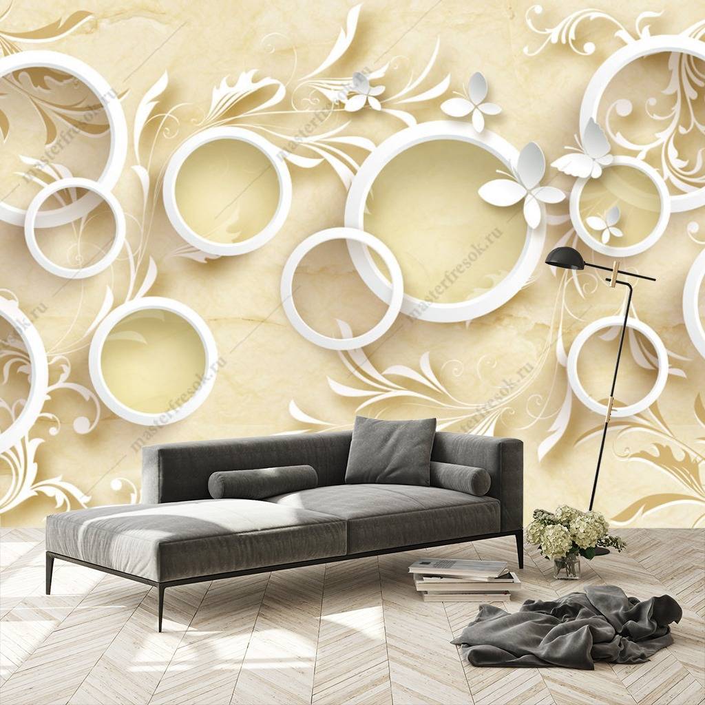 Фотообои 3д Белые веточки  10-631