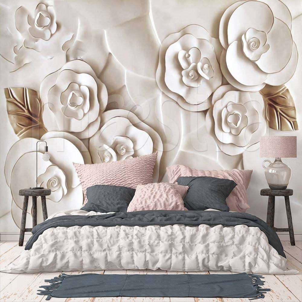 Фотообои в интерьере 3д стерео цветы  10-593 фото