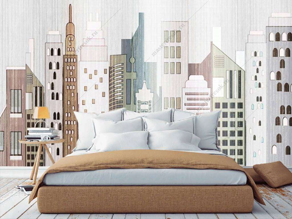 Фотообои в интерьере урбанистика  15-846 фото