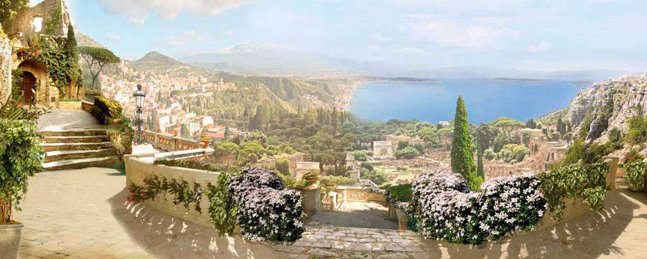 Фотообои в интерьере город в заливе  5-058 фото