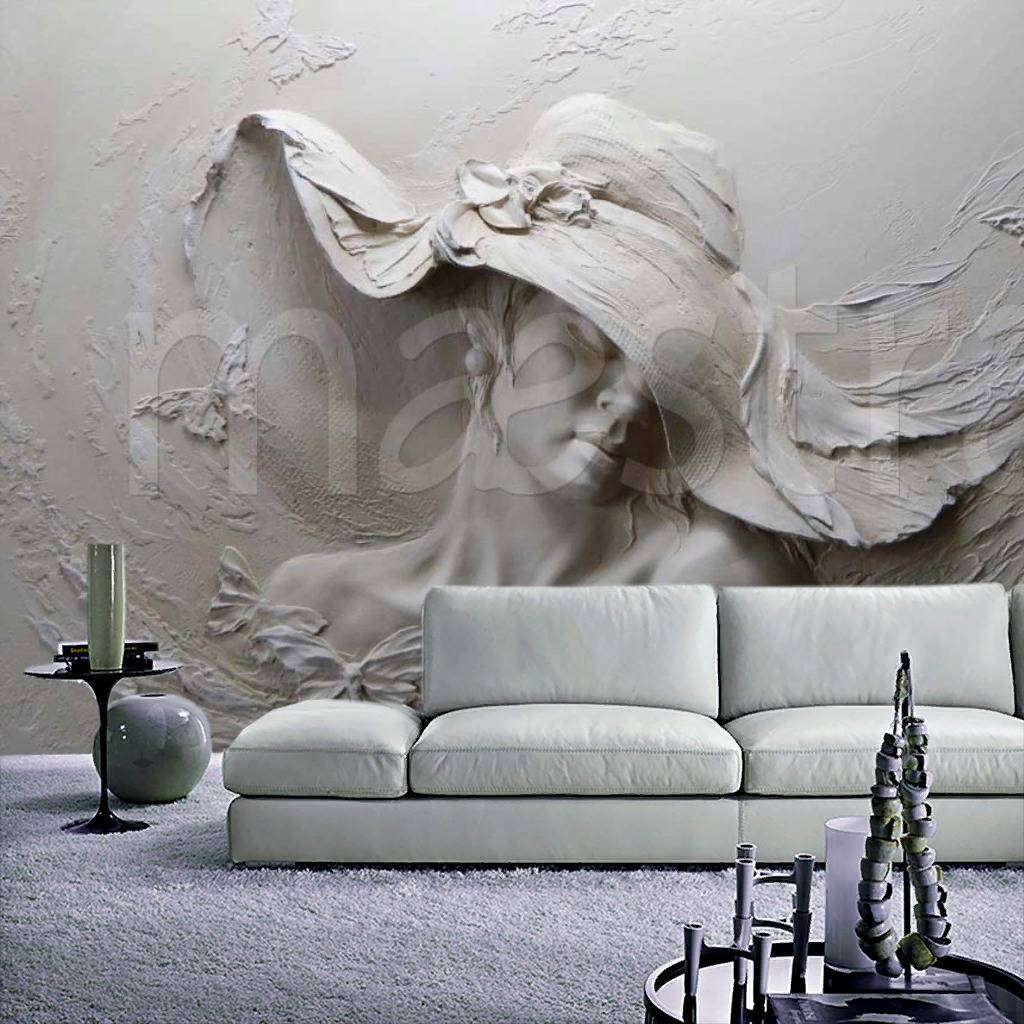 Фотообои в интерьере женщина в шляпе  7-817 фото