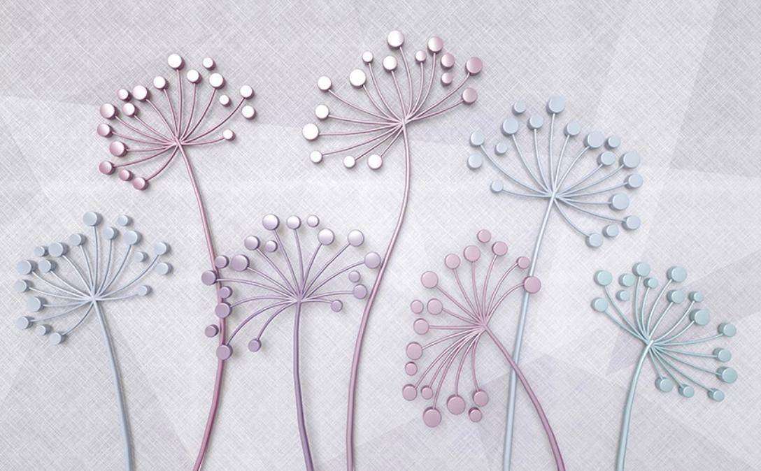 Фотообои в интерьере 3д одуванчик свежий  15-418 фото