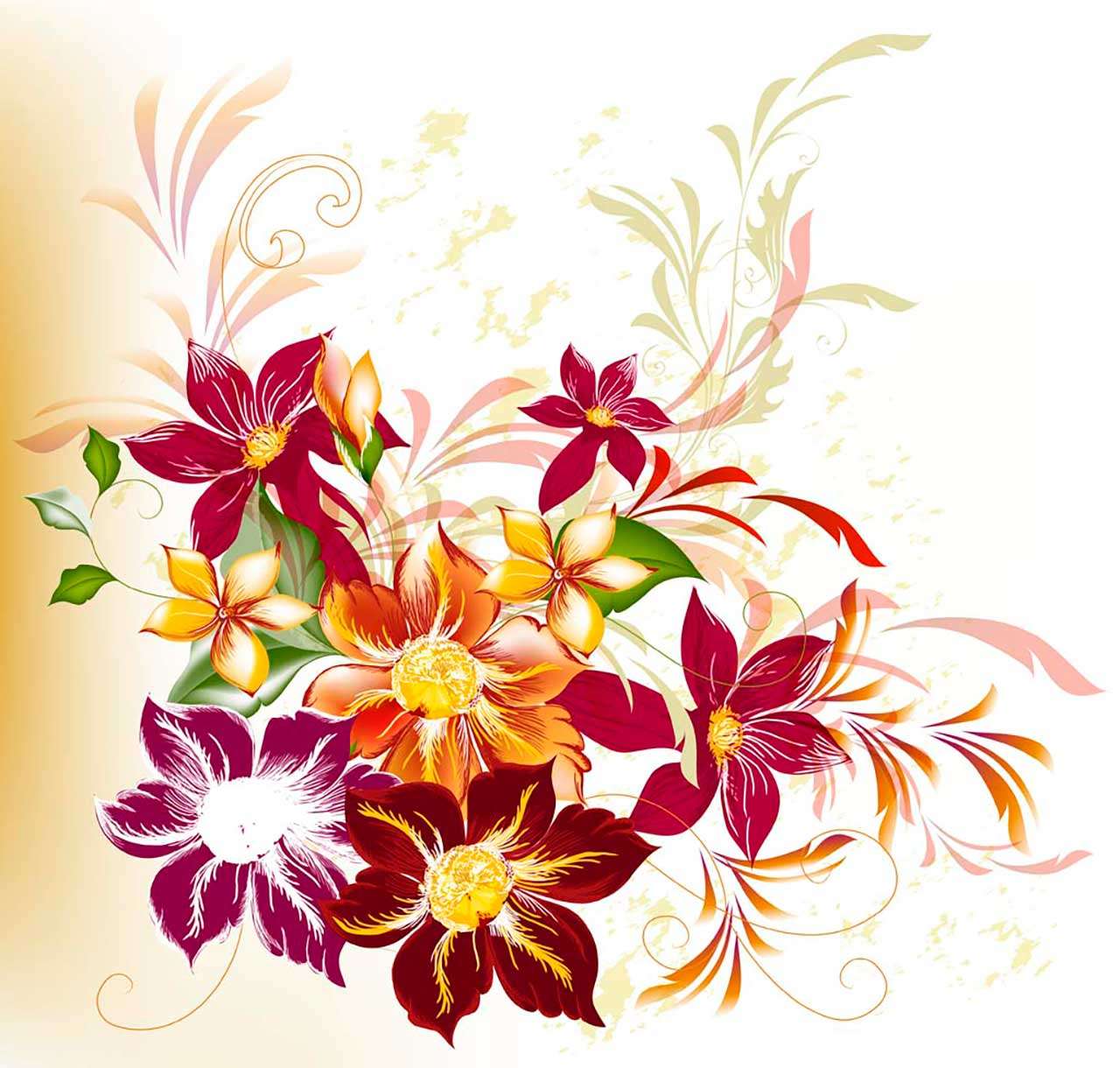 Фотообои в интерьере цветы рисунок  9-053 фото