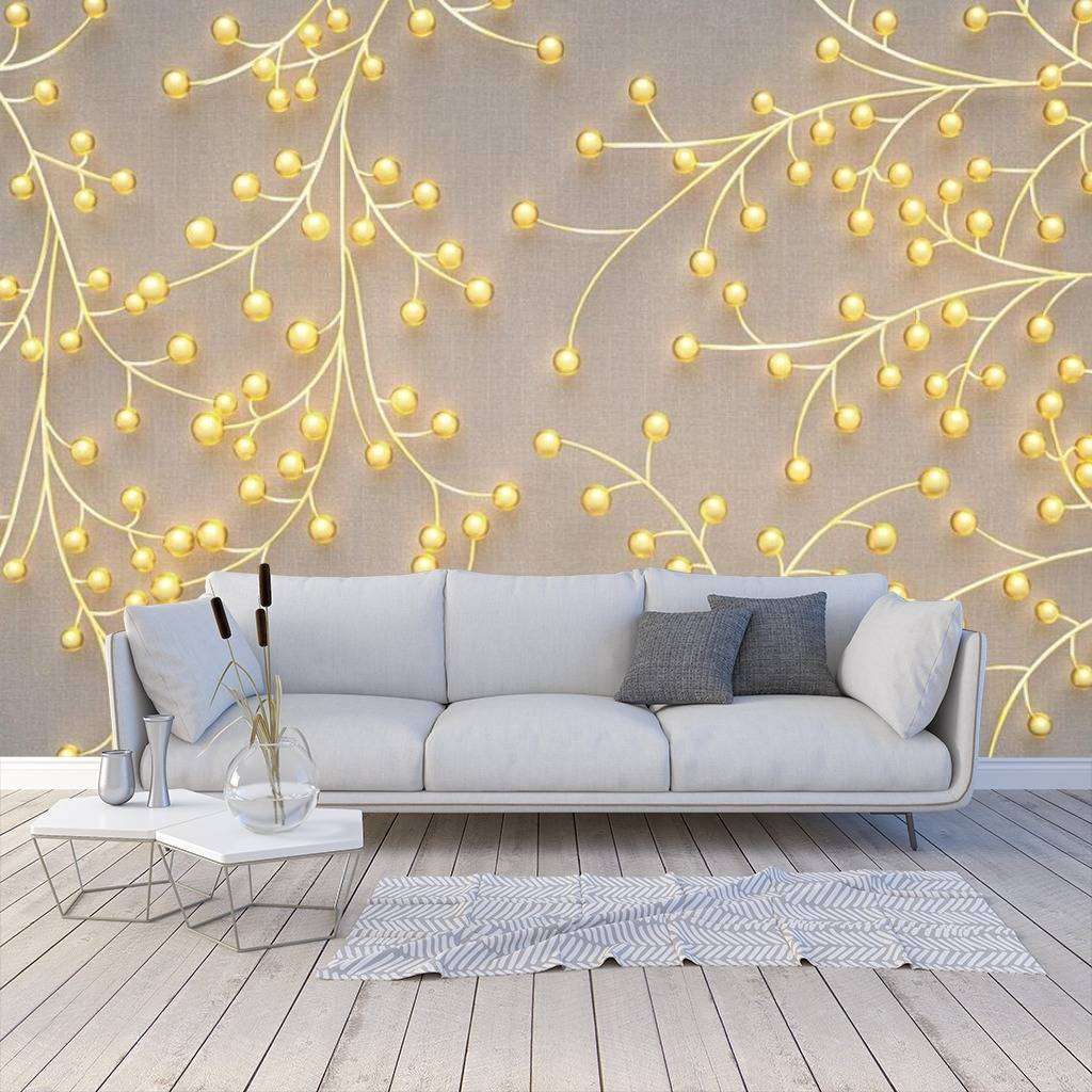 Фотообои Трехмерные золотые частицы  15-428