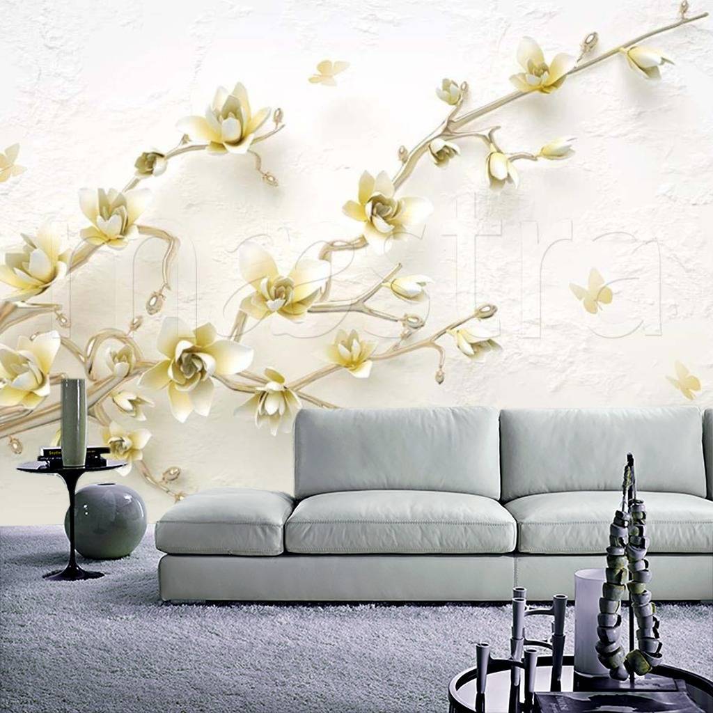 Фотообои 3д магнолия ветка  15-033