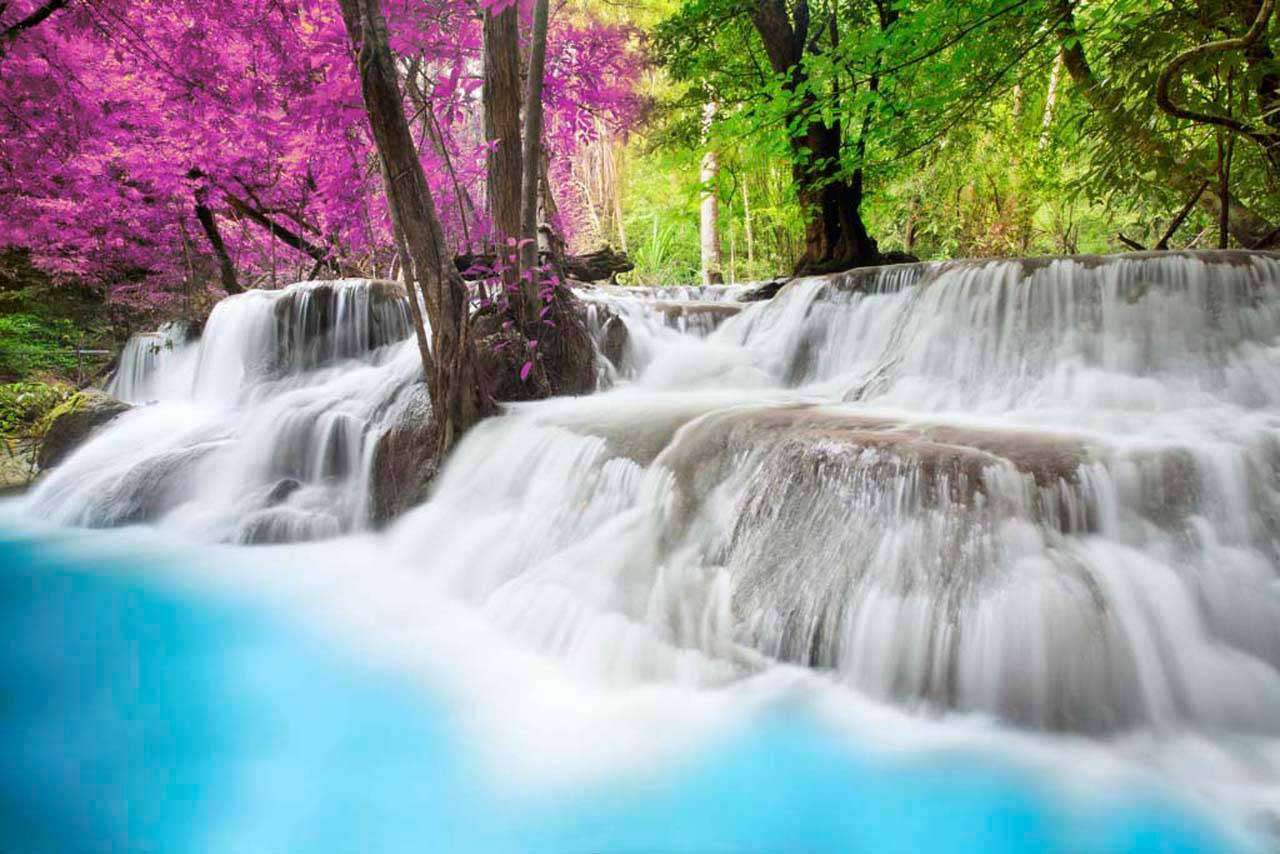 Фотообои в интерьере водопад каскад  4-374 фото