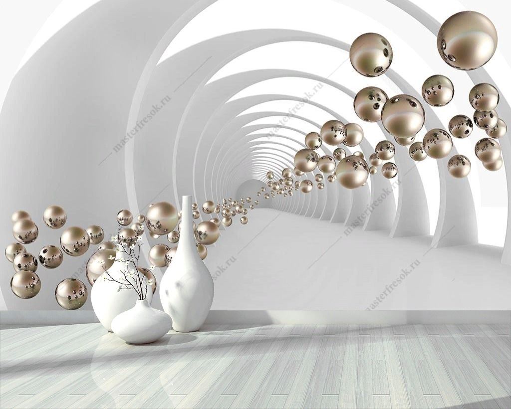 Фотообои 3д Шары золото  10-901